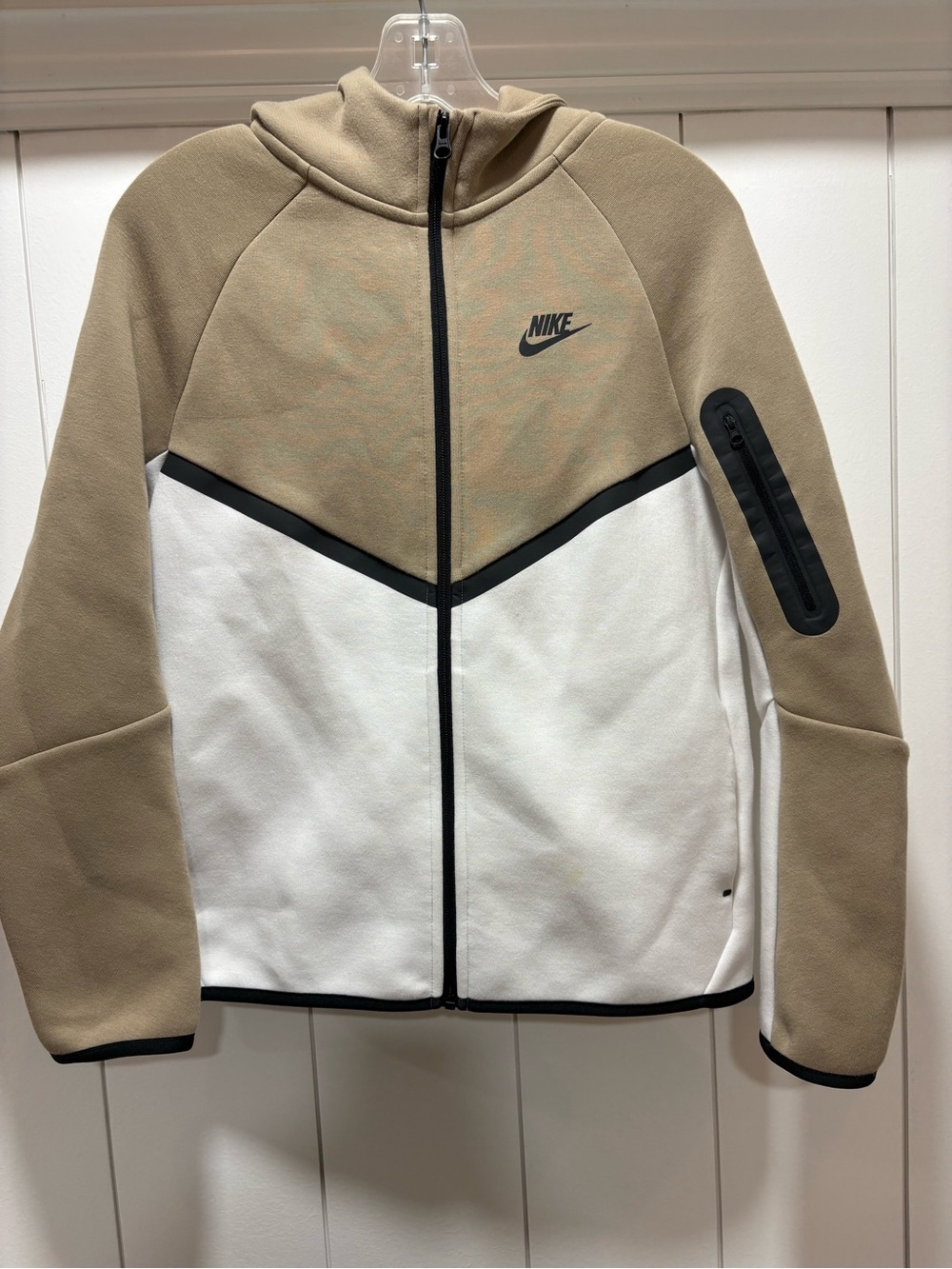Nike Tech Fleece Full-Zip Jacket Kids Youth XL Beige Khaki White*small Spot